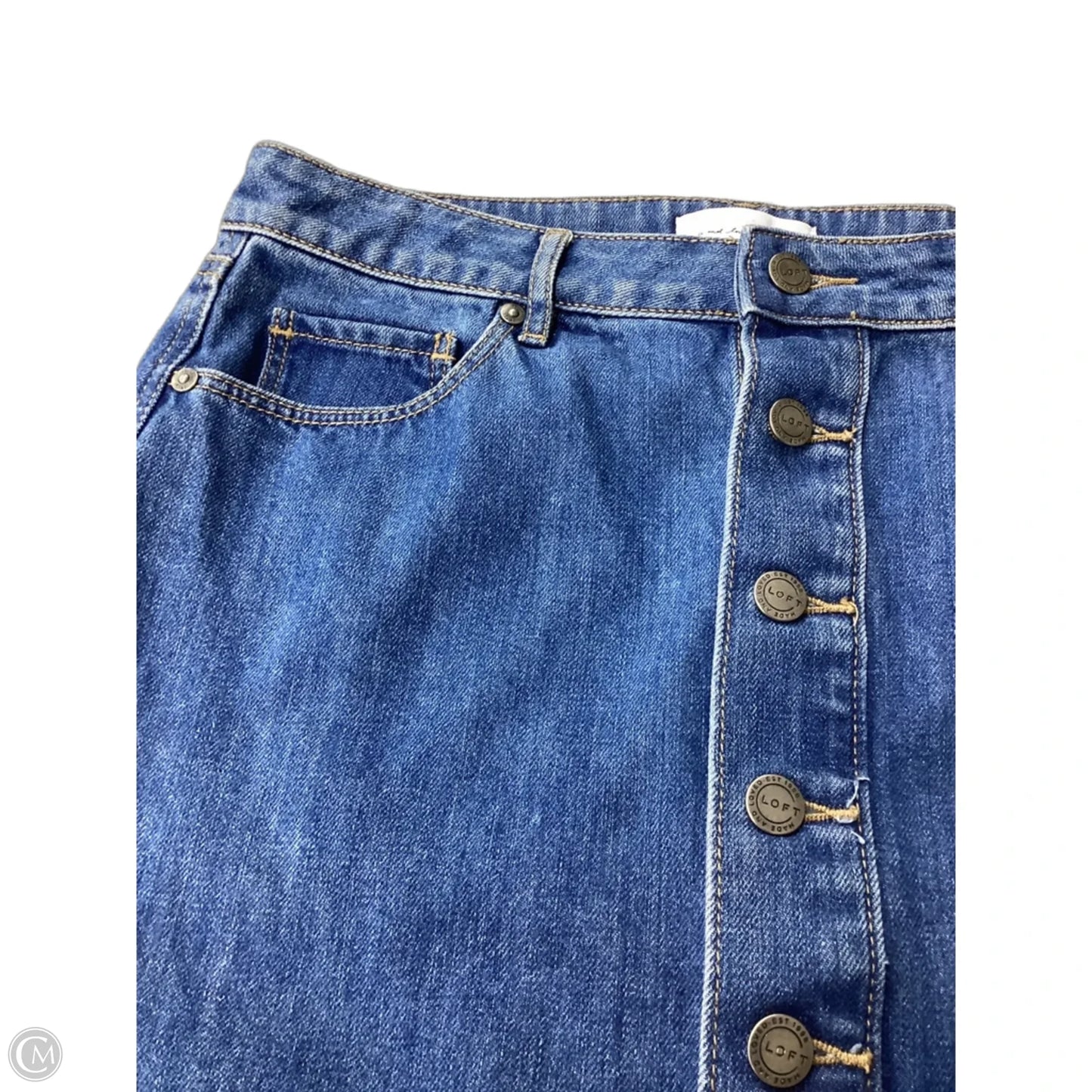 Skirt Mini & Short By Loft In Blue Denim, Size: 6