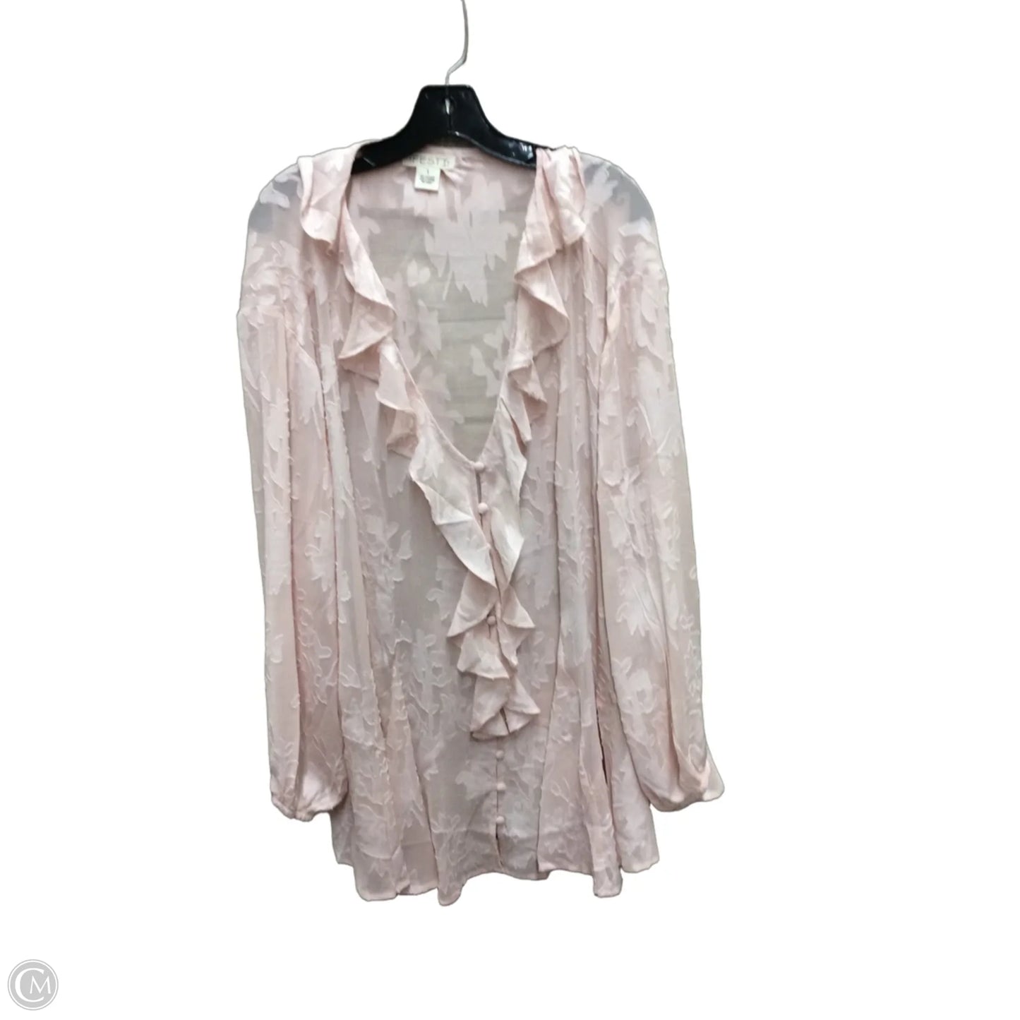 Blouse Long Sleeve By Torrid In Pink, Size: 1x