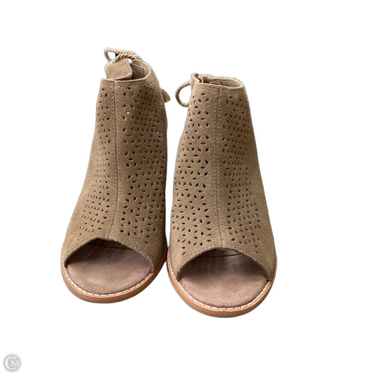 Sandals Heels Block By Toms In Tan, Size: 9