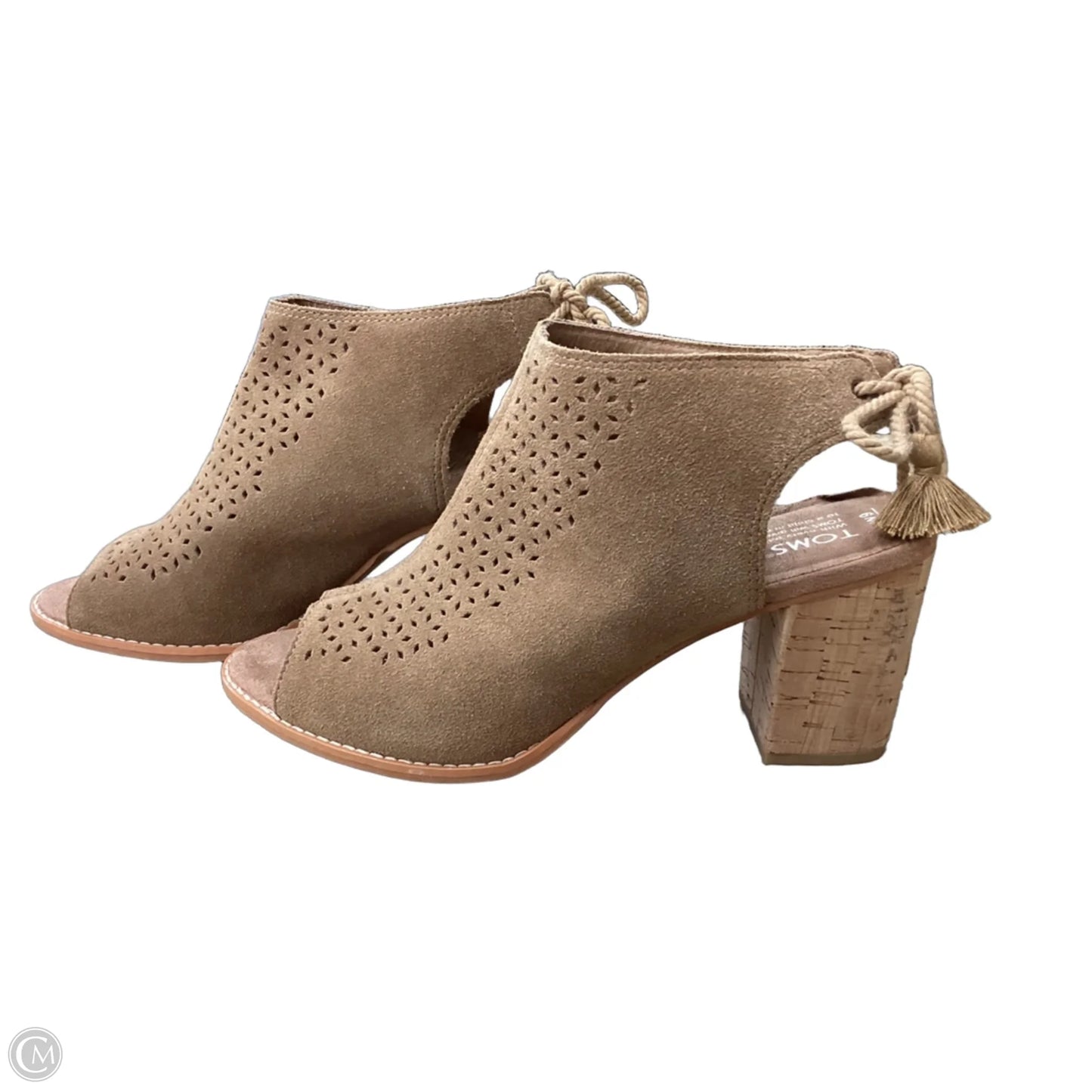 Sandals Heels Block By Toms In Tan, Size: 9
