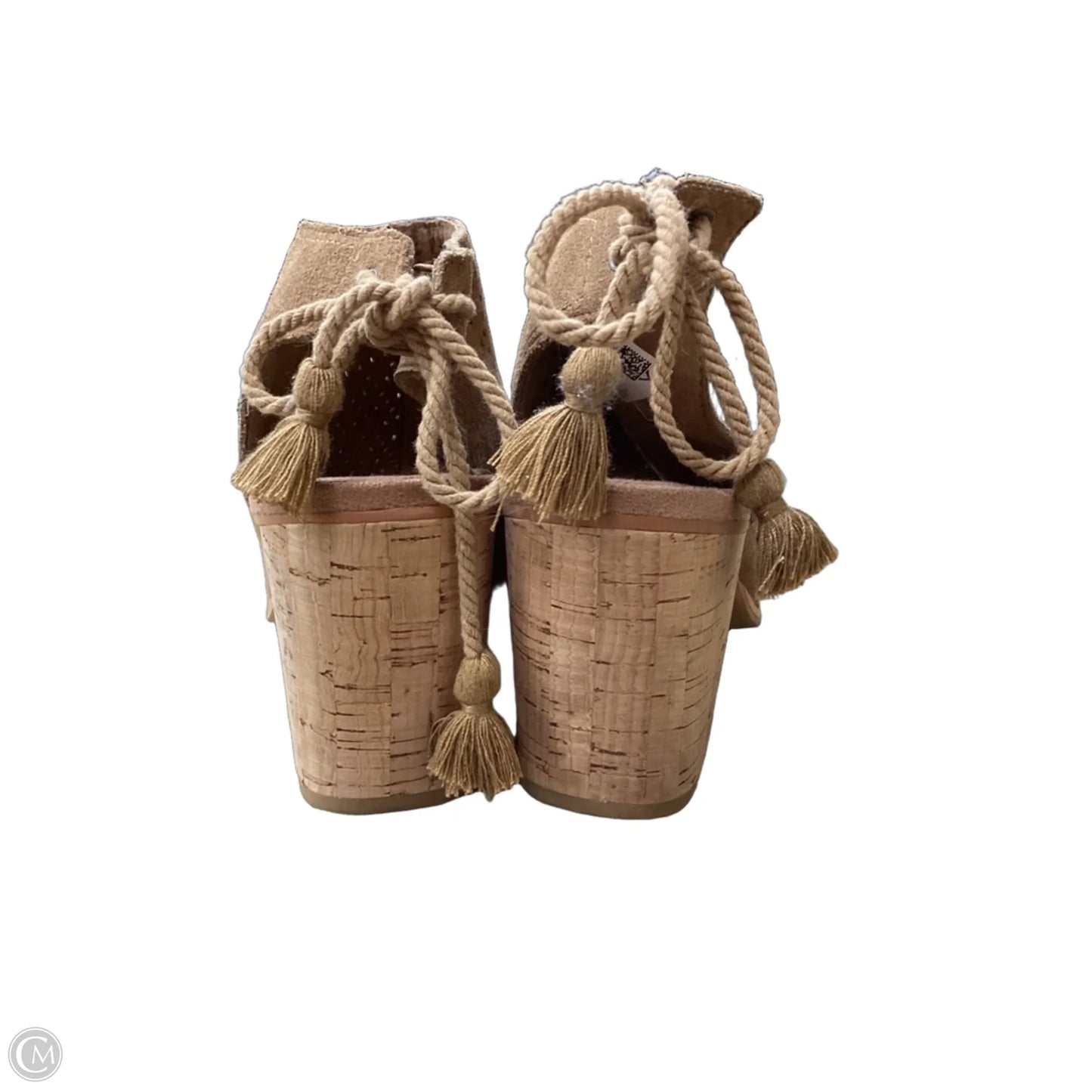 Sandals Heels Block By Toms In Tan, Size: 9