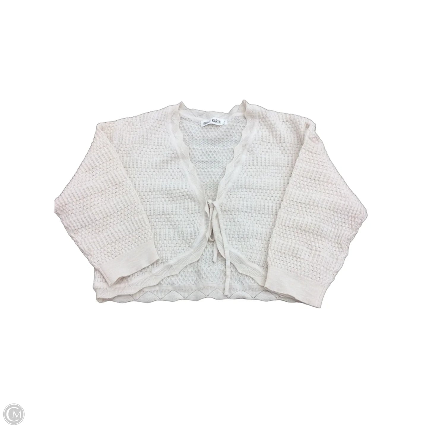 Sweater Cardigan By Grace Karin In Cream, Size: M