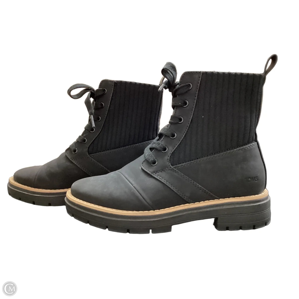 Boots Combat By Toms In Black, Size: 6.5
