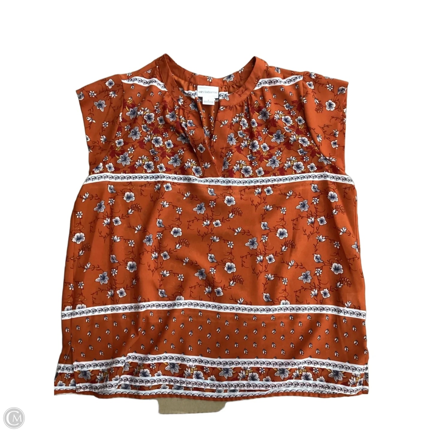 Blouse Sleeveless By Liz Claiborne In Orange, Size: L