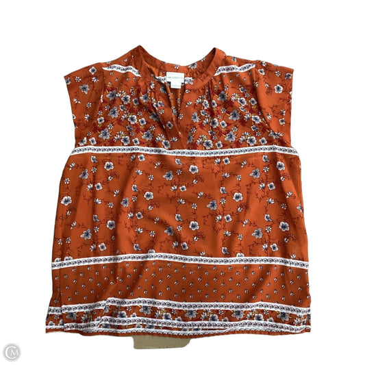 Blouse Sleeveless By Liz Claiborne In Orange, Size: L