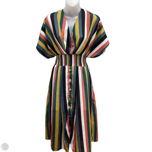 Dress Casual Midi By Oddi In Striped Pattern, Size: M