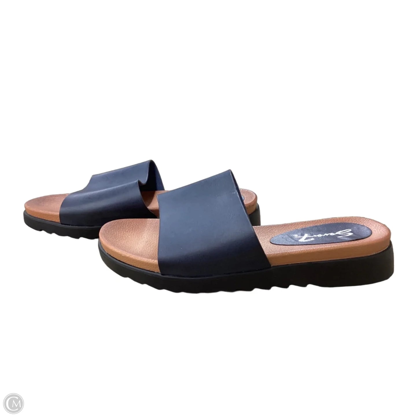Sandals Flats By Seven 7 In Navy, Size: 6