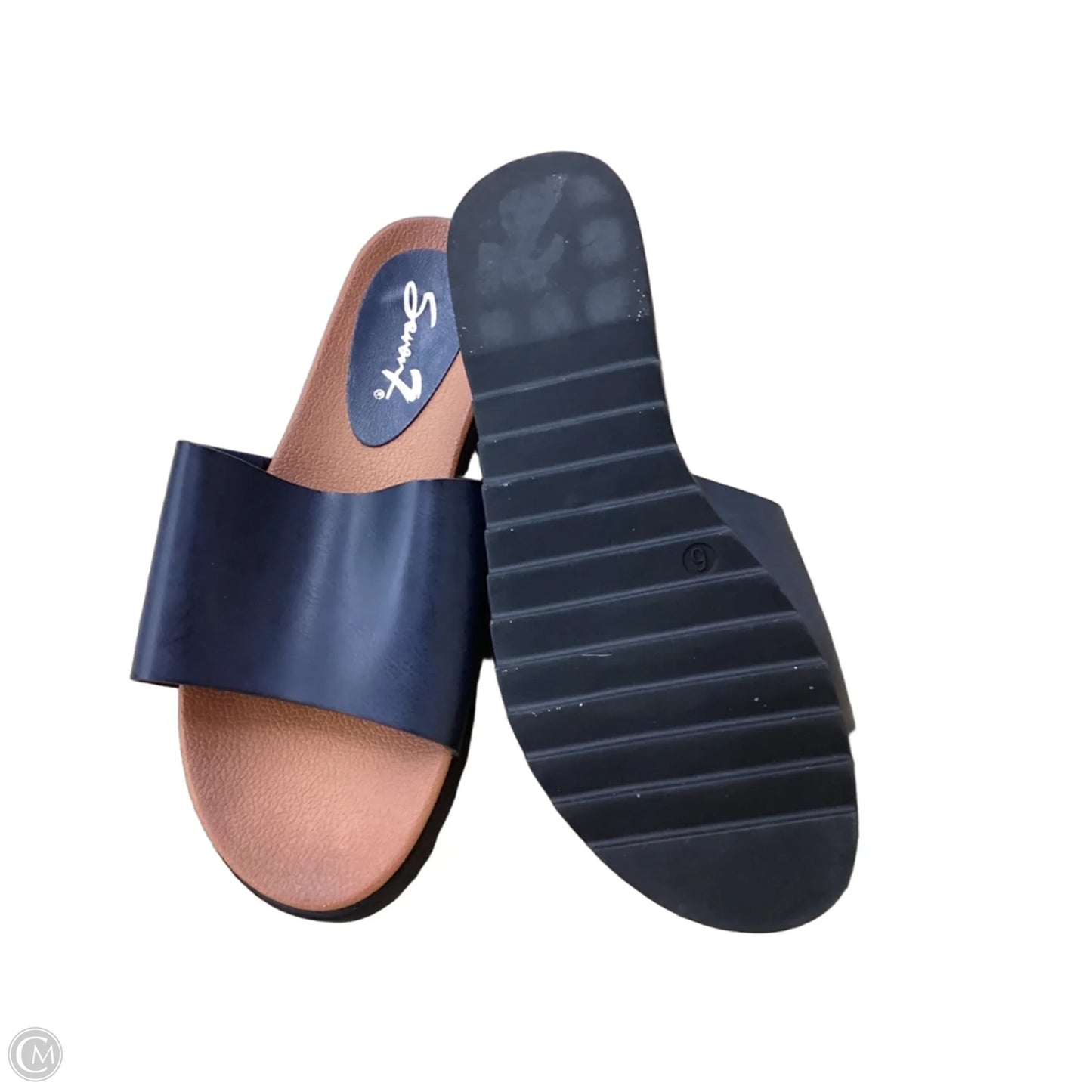Sandals Flats By Seven 7 In Navy, Size: 6