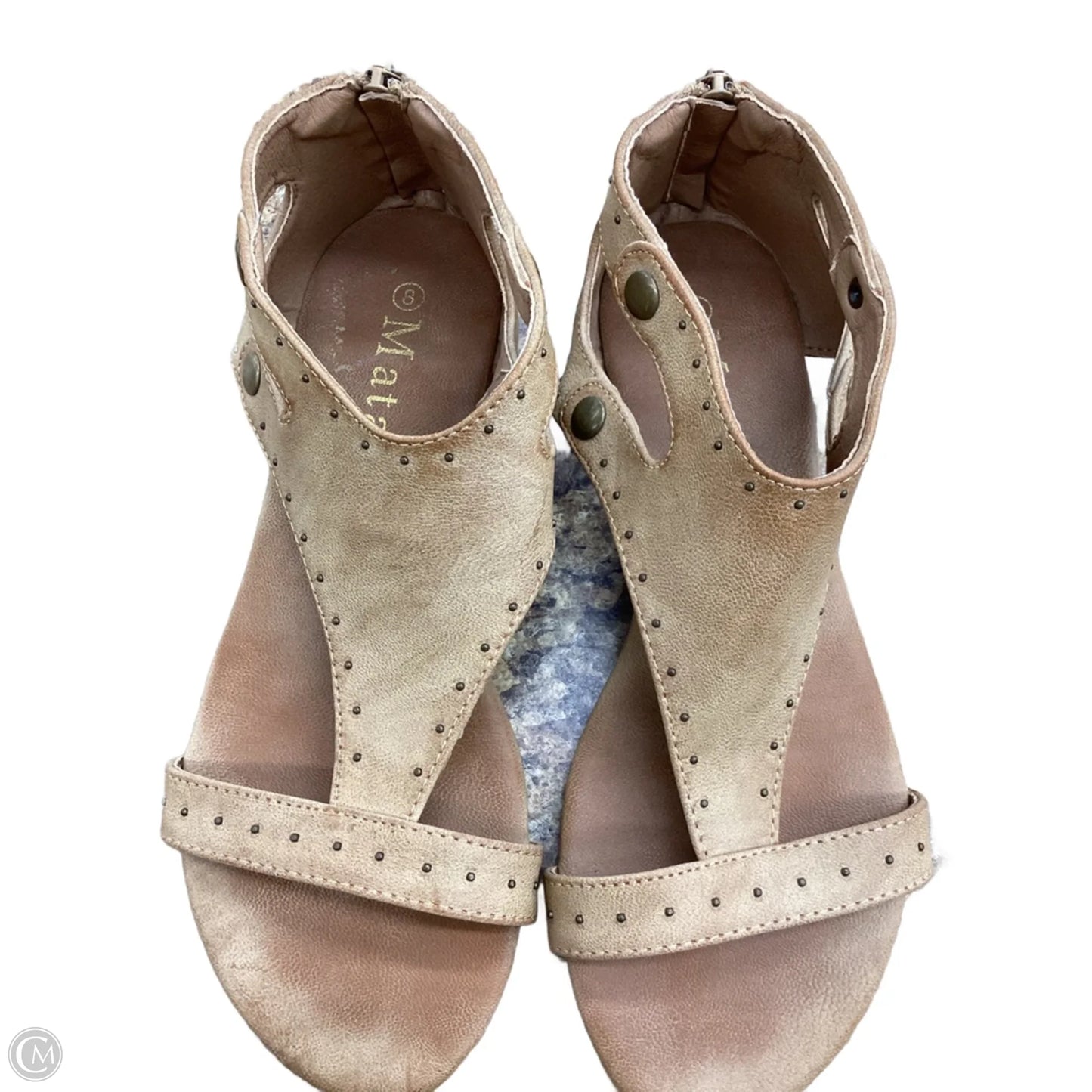 Sandals Flats By Clothes Mentor In Tan, Size: 8