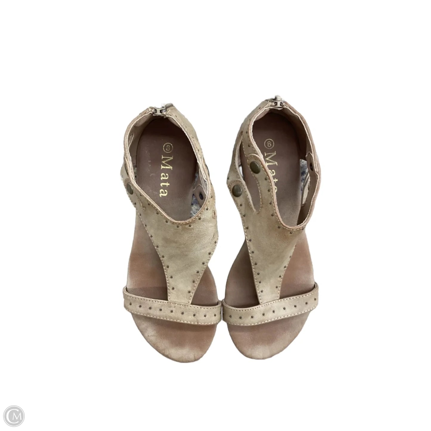 Sandals Flats By Clothes Mentor In Tan, Size: 8