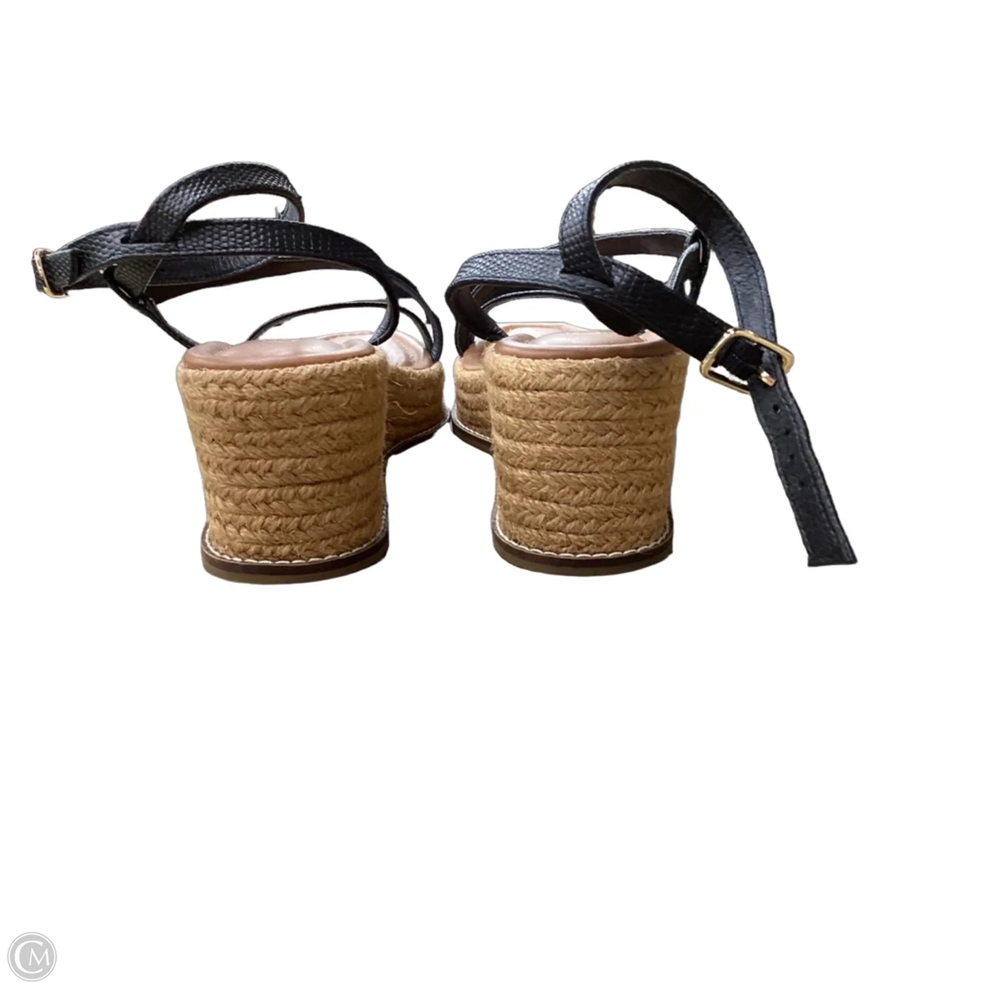 Sandals Heels Wedge By Chicos In Black, Size: 7