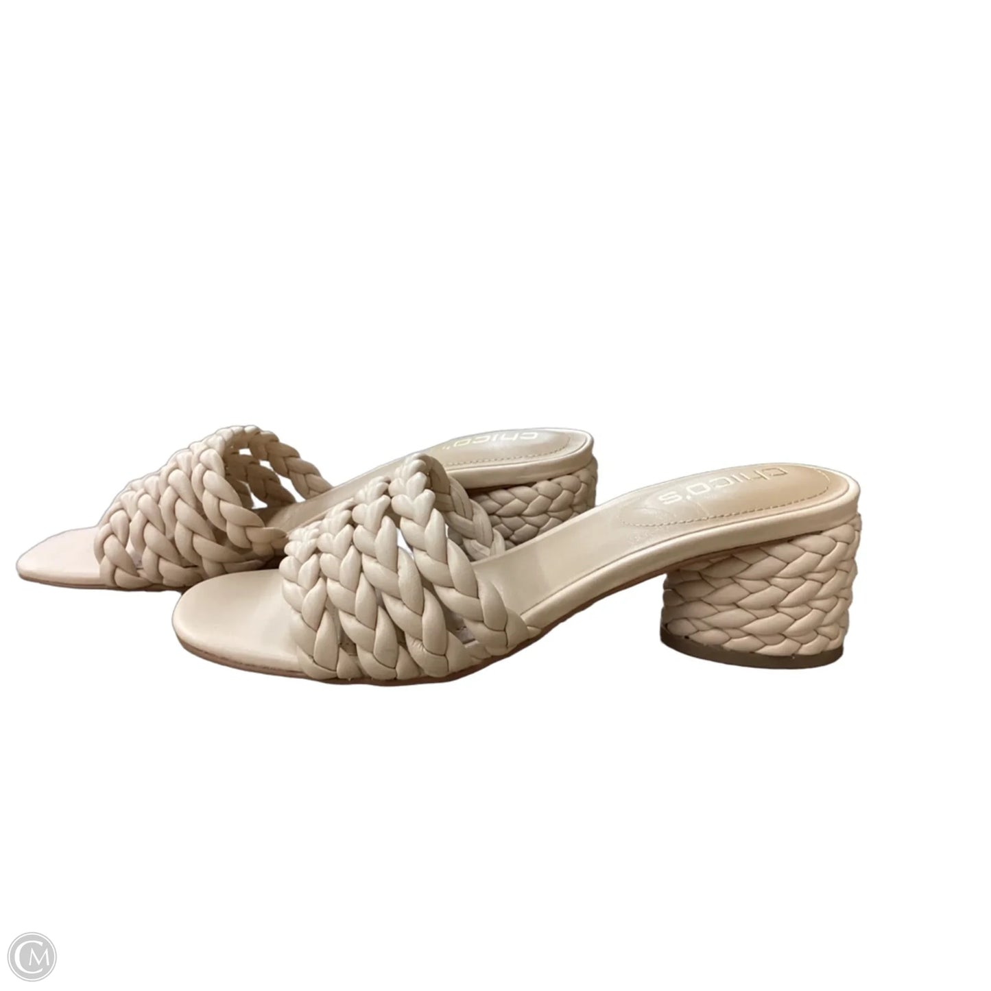 Sandals Heels Block By Chicos In Beige, Size: 7