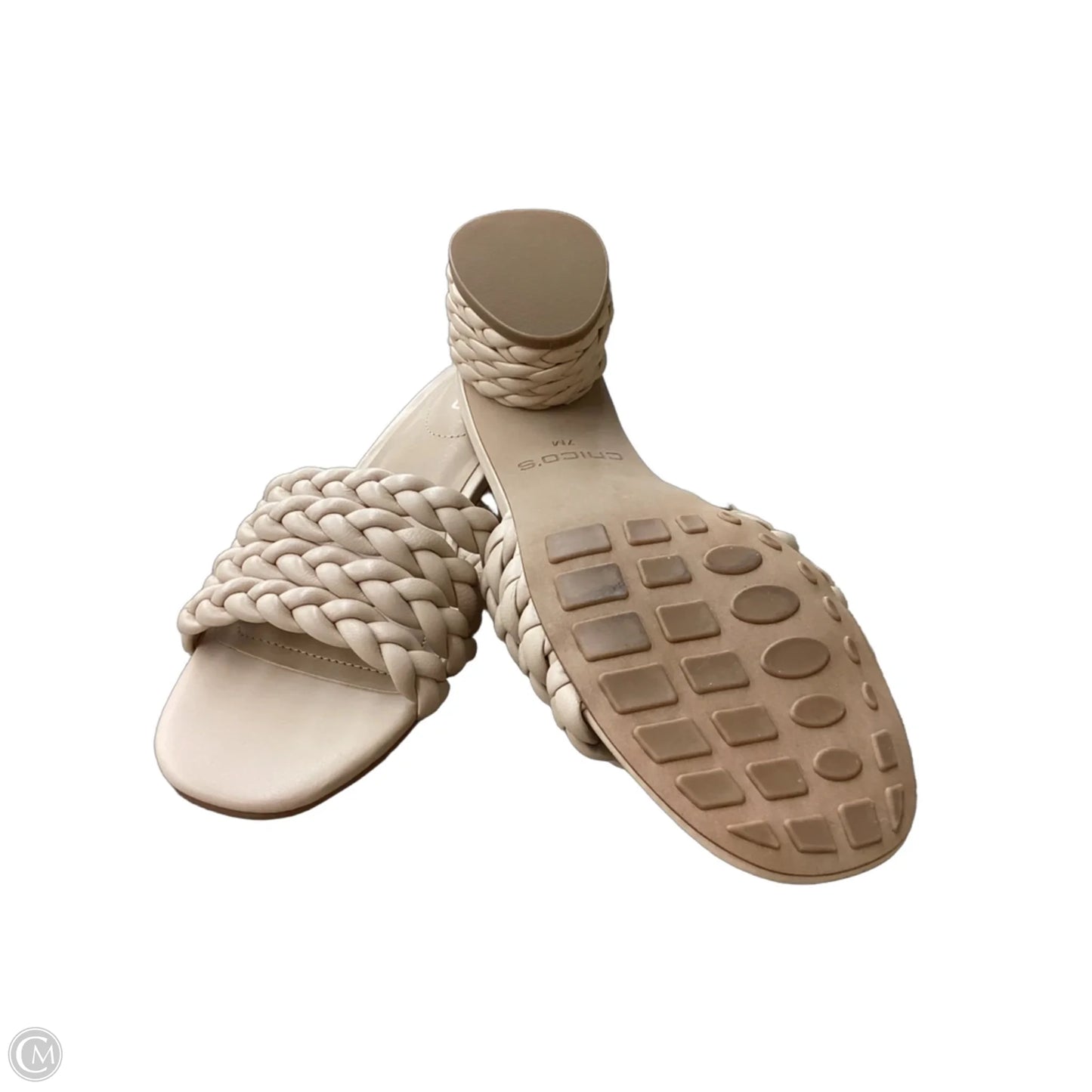 Sandals Heels Block By Chicos In Beige, Size: 7