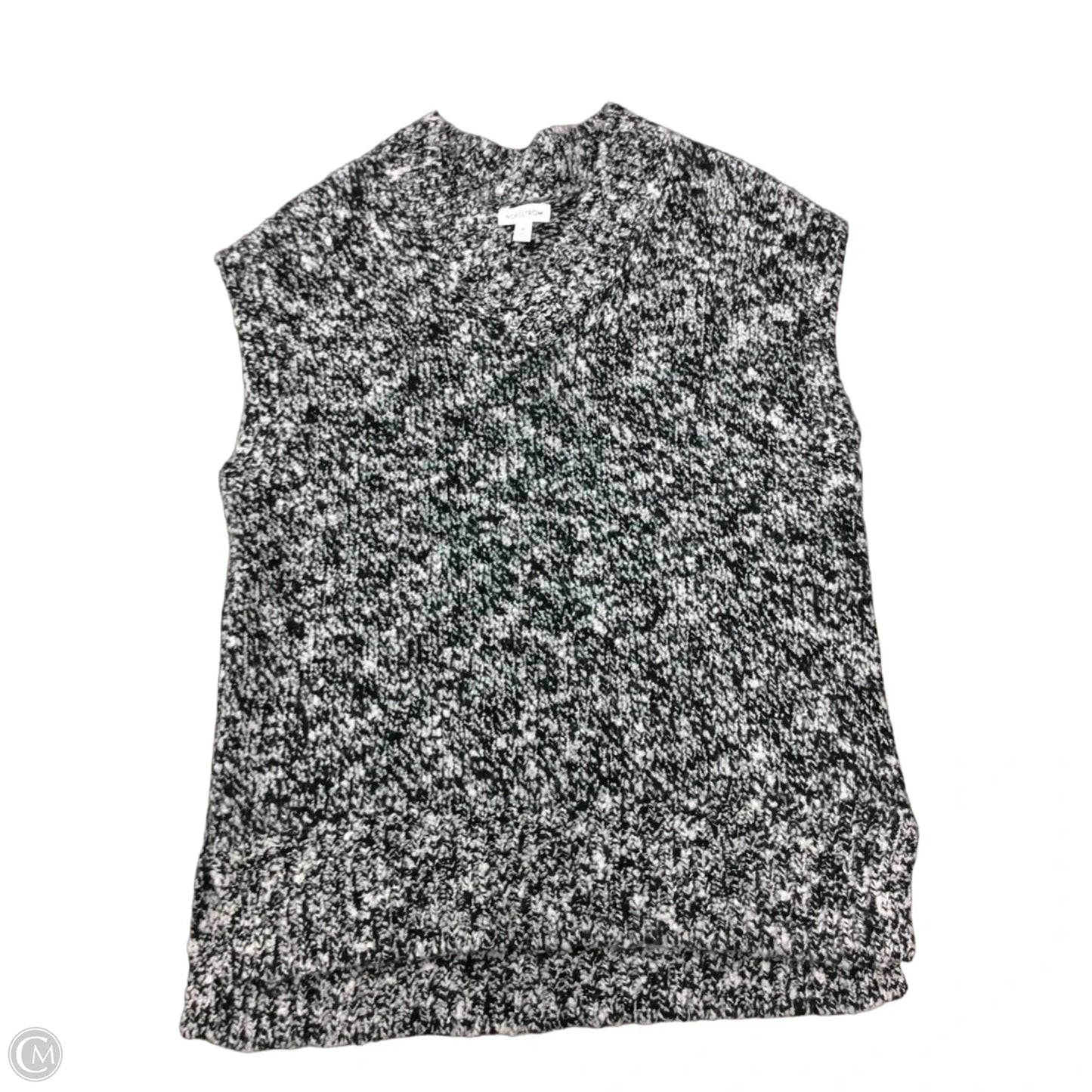 Sweater Short Sleeve By Nordstrom In Black & White, Size: M