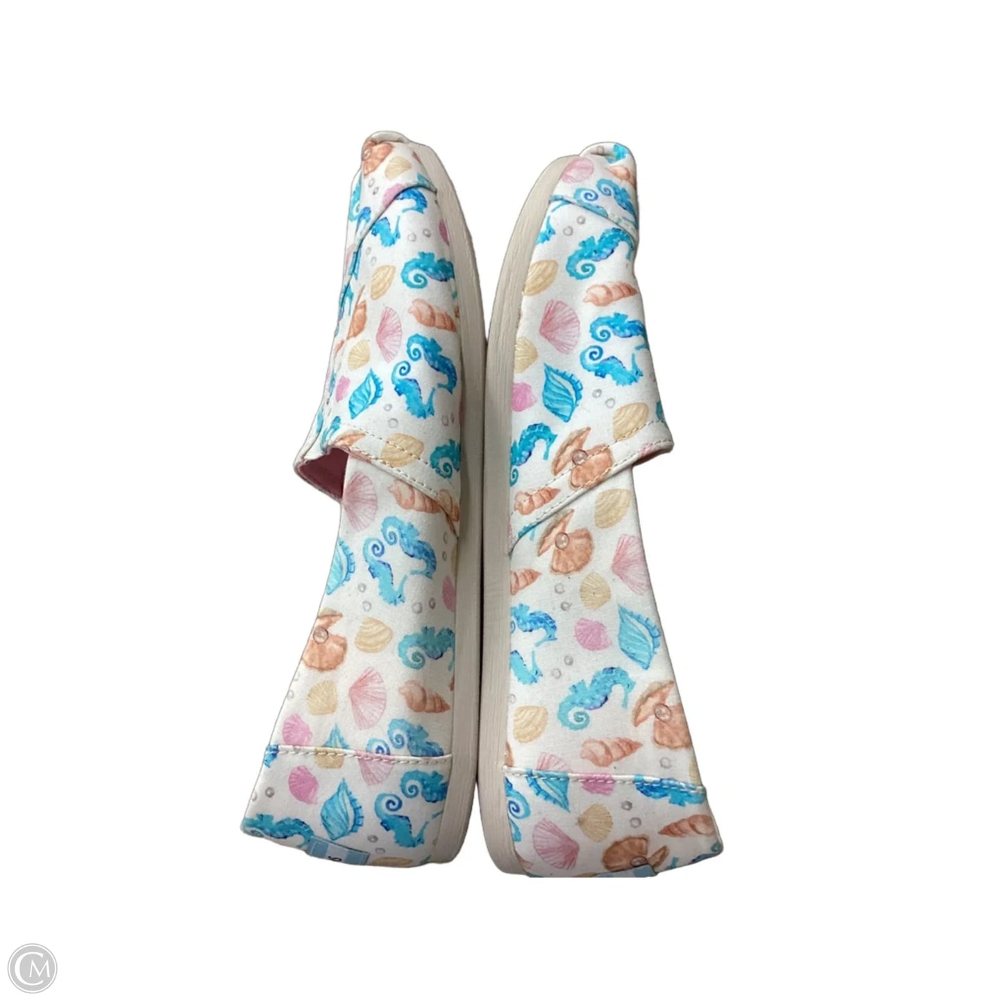 Shoes Flats By Toms In Blue & Pink, Size: 10