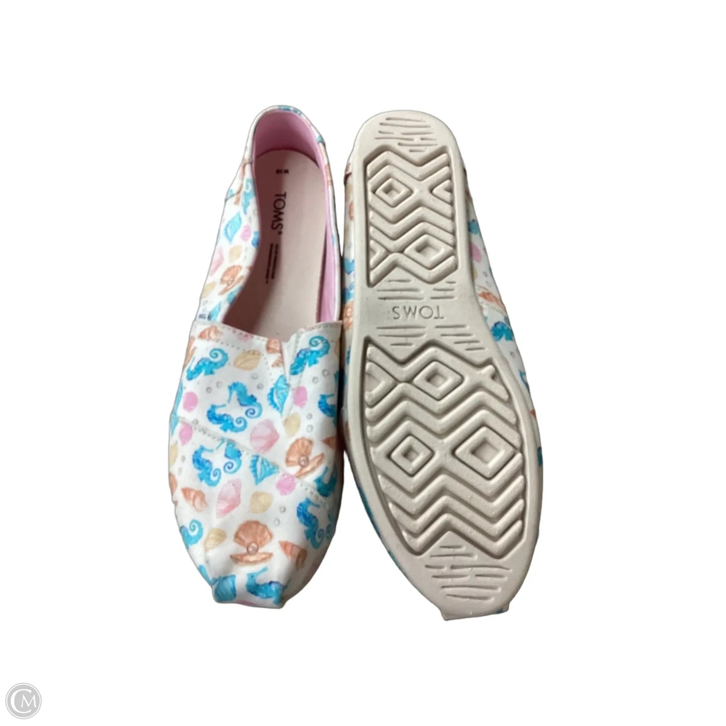 Shoes Flats By Toms In Blue & Pink, Size: 10