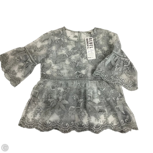 Blouse Short Sleeve By Pol In Green, Size: M