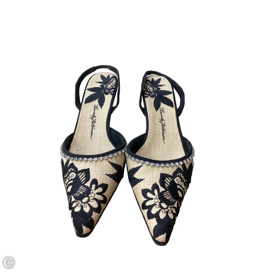 Shoes Heels Kitten By Clothes Mentor In Black & Cream, Size: 9