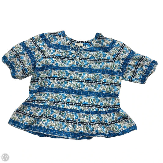 Top Short Sleeve By Loft In Blue, Size: L