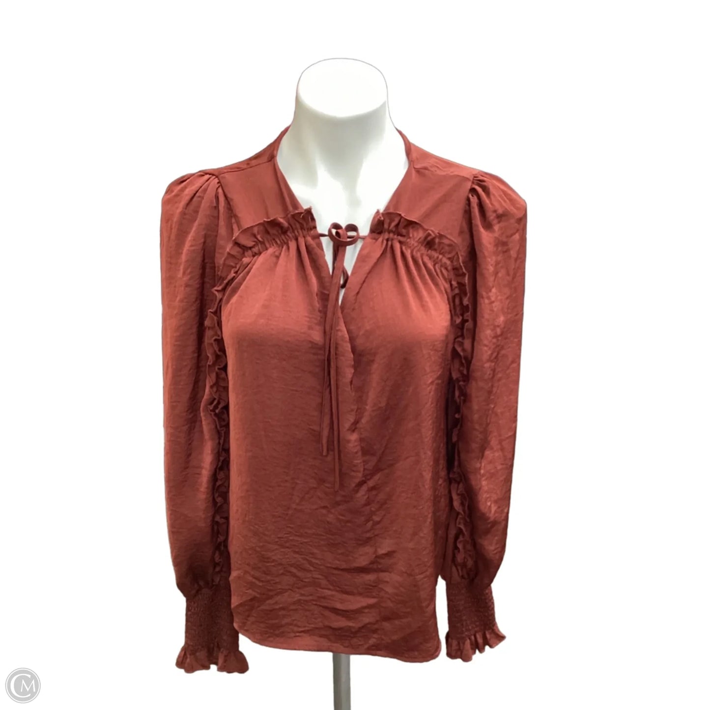 Blouse Long Sleeve By Sam Edelman In Bronze, Size: M