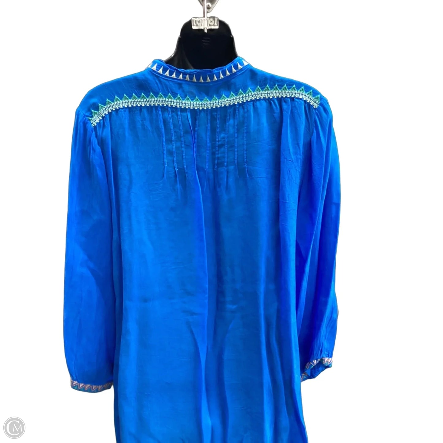 Blouse Long Sleeve By Johnny Was In Blue, Size: M