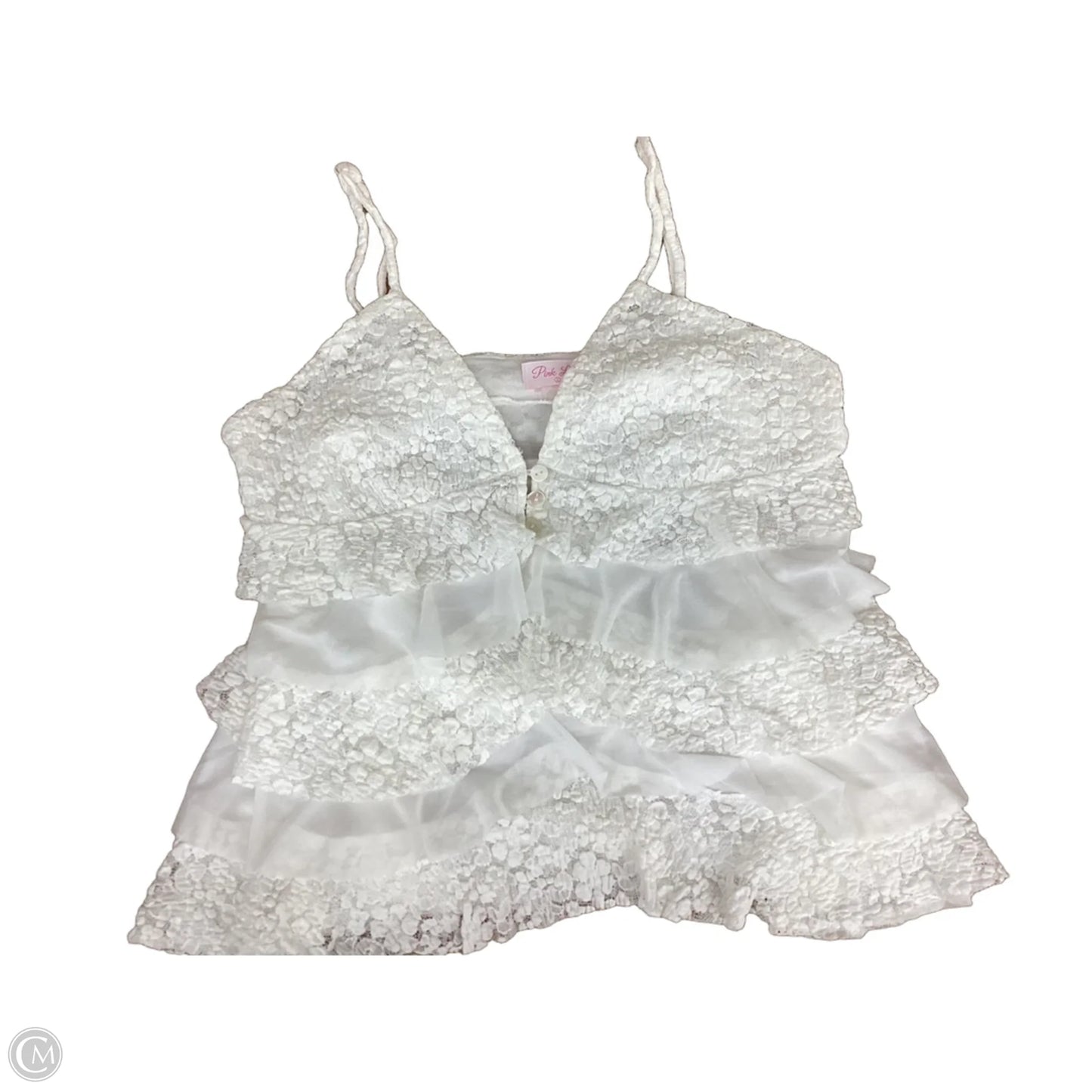 Top Sleeveless By Pink Lily In White, Size: L