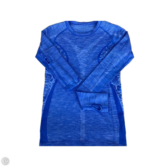 Athletic Top Long Sleeve Crewneck By Lululemon In Blue, Size: M