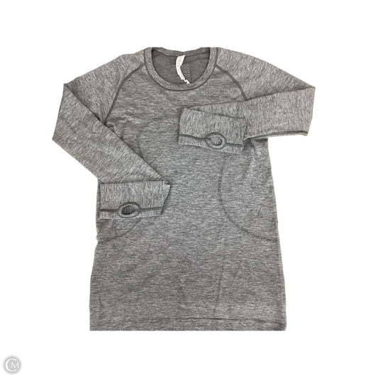 Athletic Top Long Sleeve Crewneck By Lululemon In Grey, Size: M