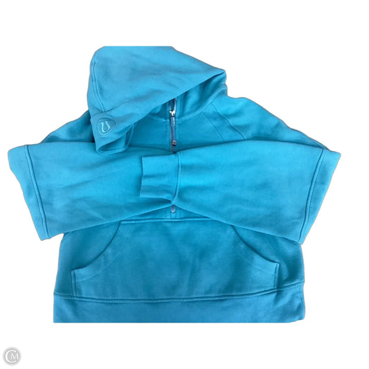 Athletic Sweatshirt Hoodie By Lululemon In Teal, Size: S