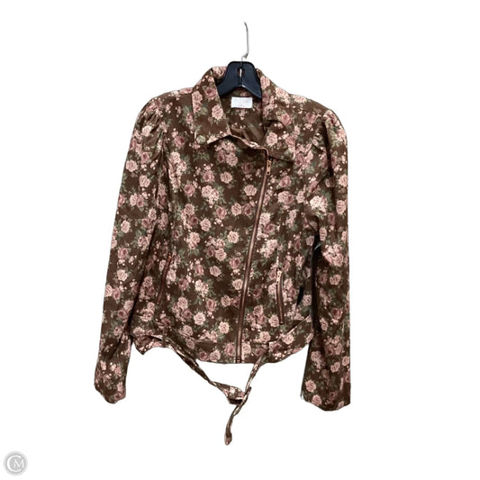 Jacket Moto By Fate In Floral Print, Size: M