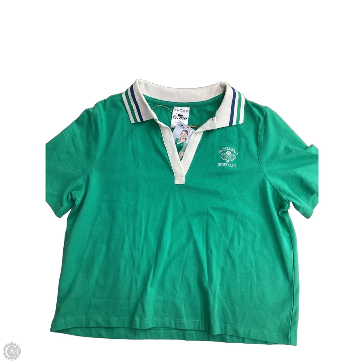 Top Short Sleeve By Crane In Green, Size: L