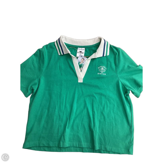 Top Short Sleeve By Crane In Green, Size: L