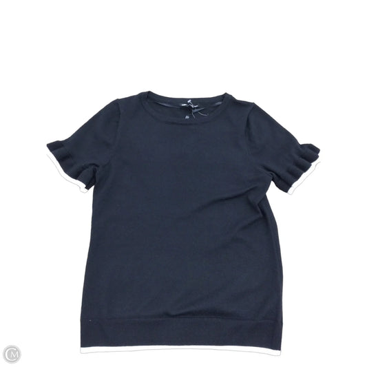 Sweater Short Sleeve By Cable And Gauge In Black, Size: M