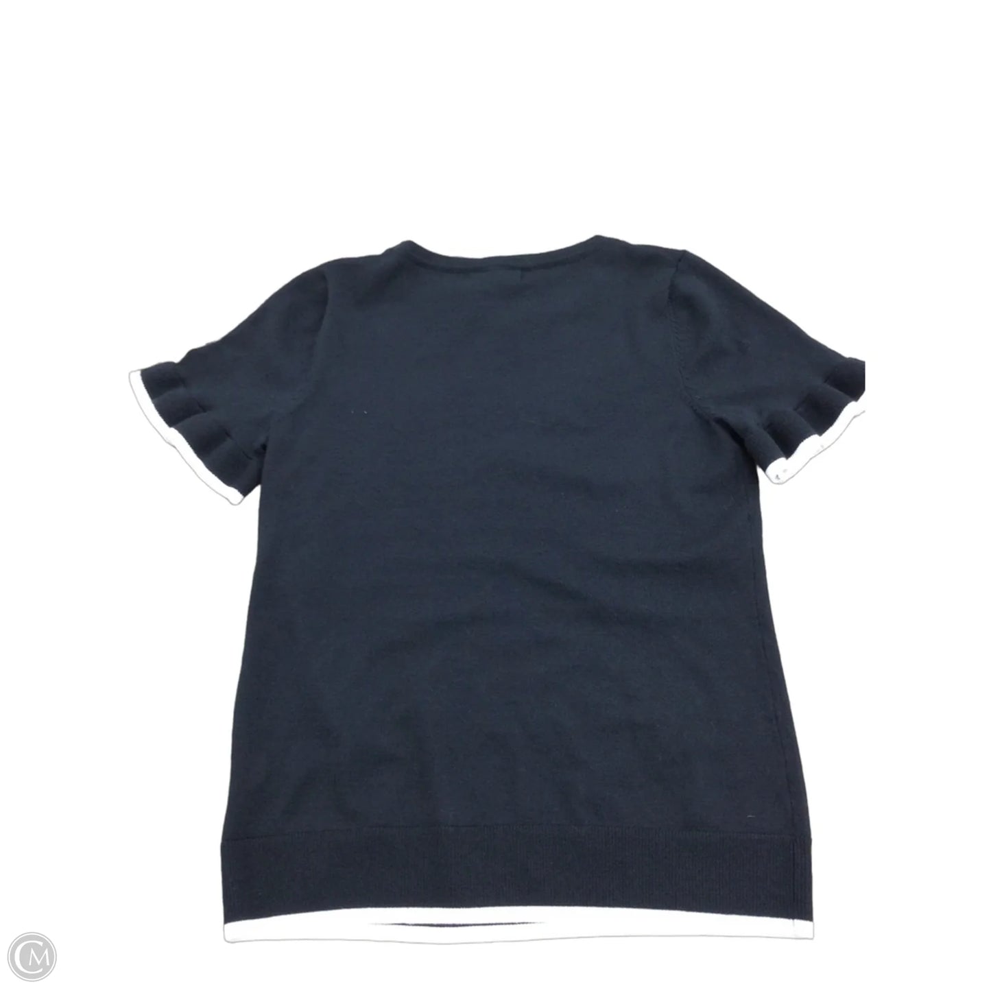 Sweater Short Sleeve By Cable And Gauge In Black, Size: M