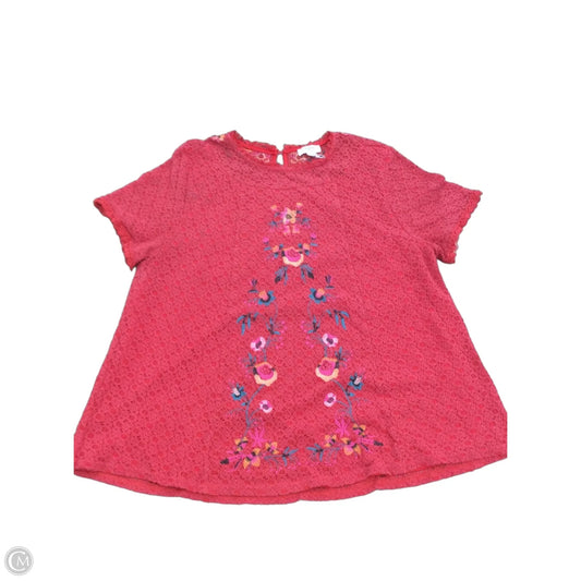 Blouse Short Sleeve By Umgee In Red, Size: L