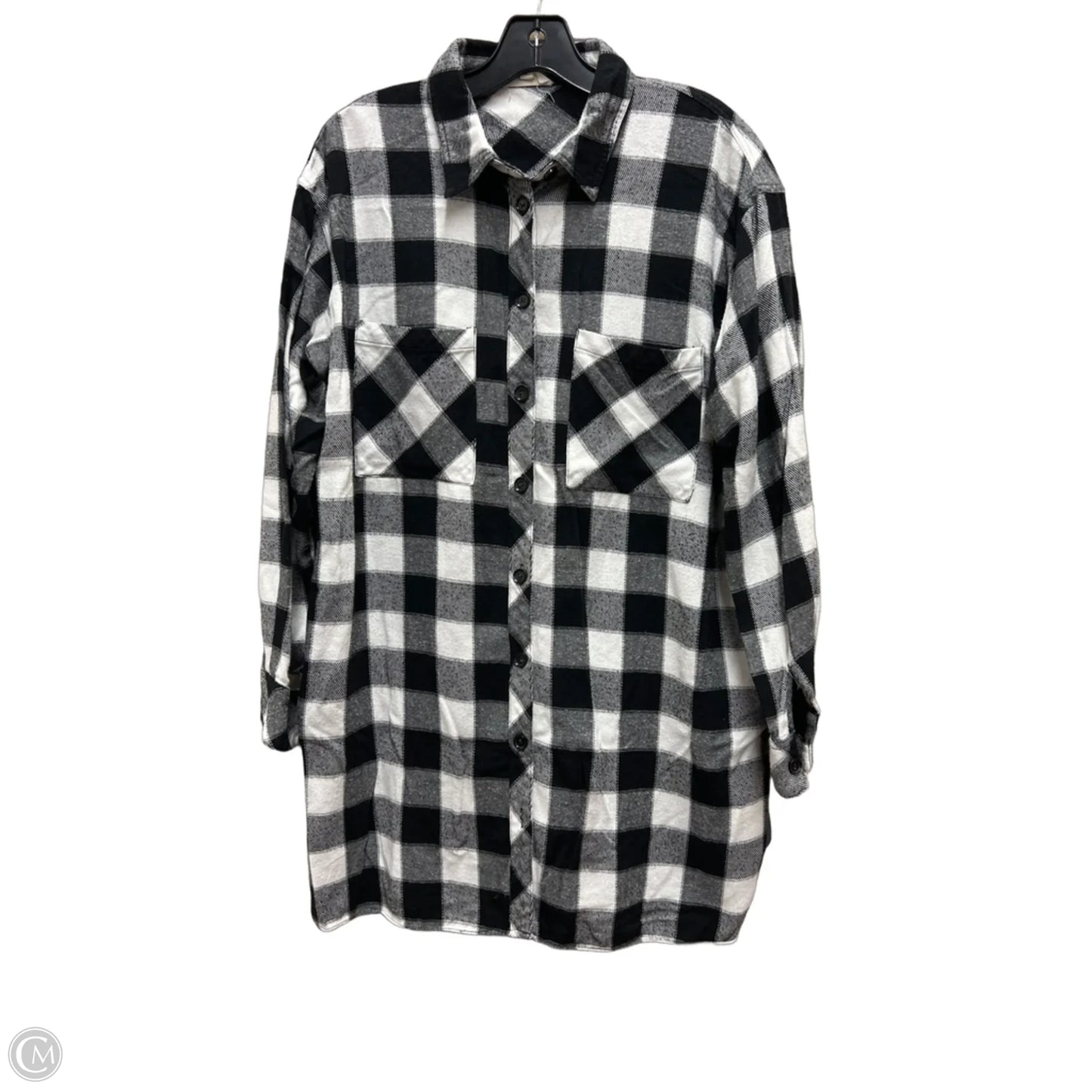 Top Long Sleeve By Ee Some In Checkered Pattern, Size: S