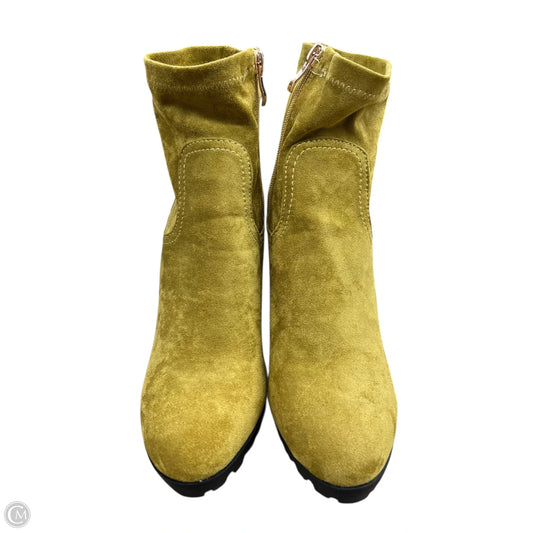 Boots Ankle Heels By Azalea Wang In Chartreuse, Size: 10