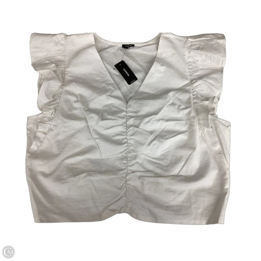 Top Short Sleeve By Express In White, Size: Xl