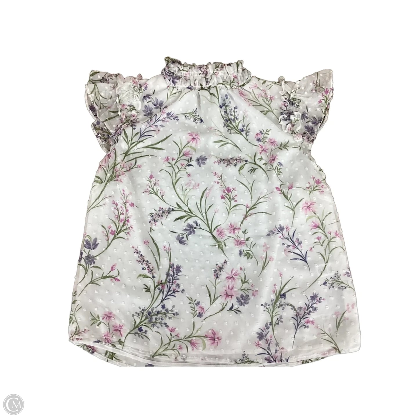 Blouse Short Sleeve By Cece In Floral Print, Size: S