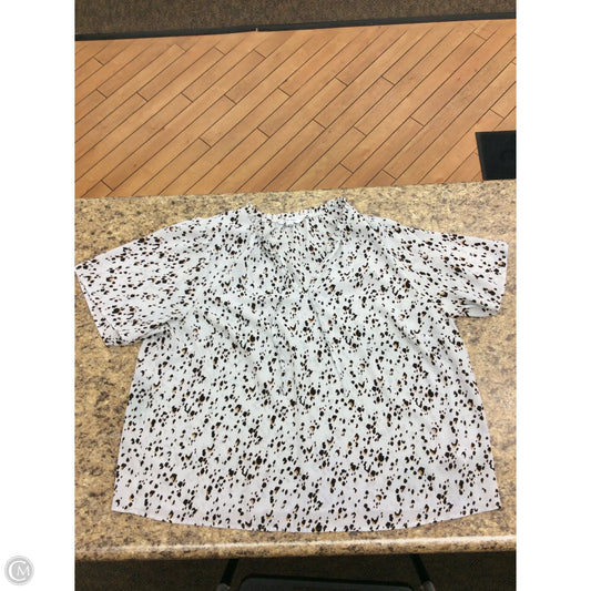 Blouse Short Sleeve By Nine West In Animal Print, Size: 2x