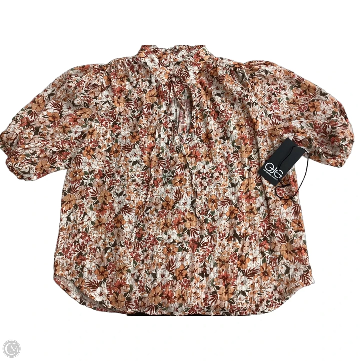 Blouse Short Sleeve By Clothes Mentor In Floral Print, Size: S