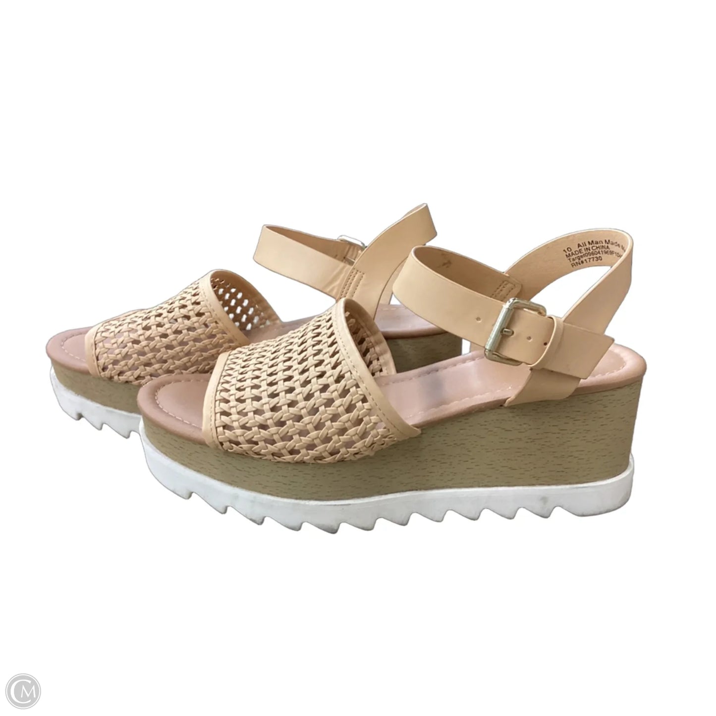 Sandals Heels Wedge By Universal Thread In Tan, Size: 10
