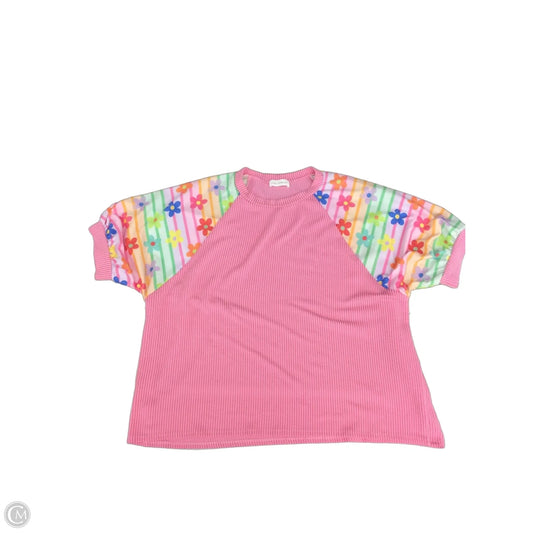 Top Short Sleeve By Lovely Melody In Pink, Size: 4x