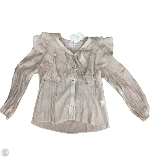 Blouse Long Sleeve By Clothes Mentor In Cream, Size: M