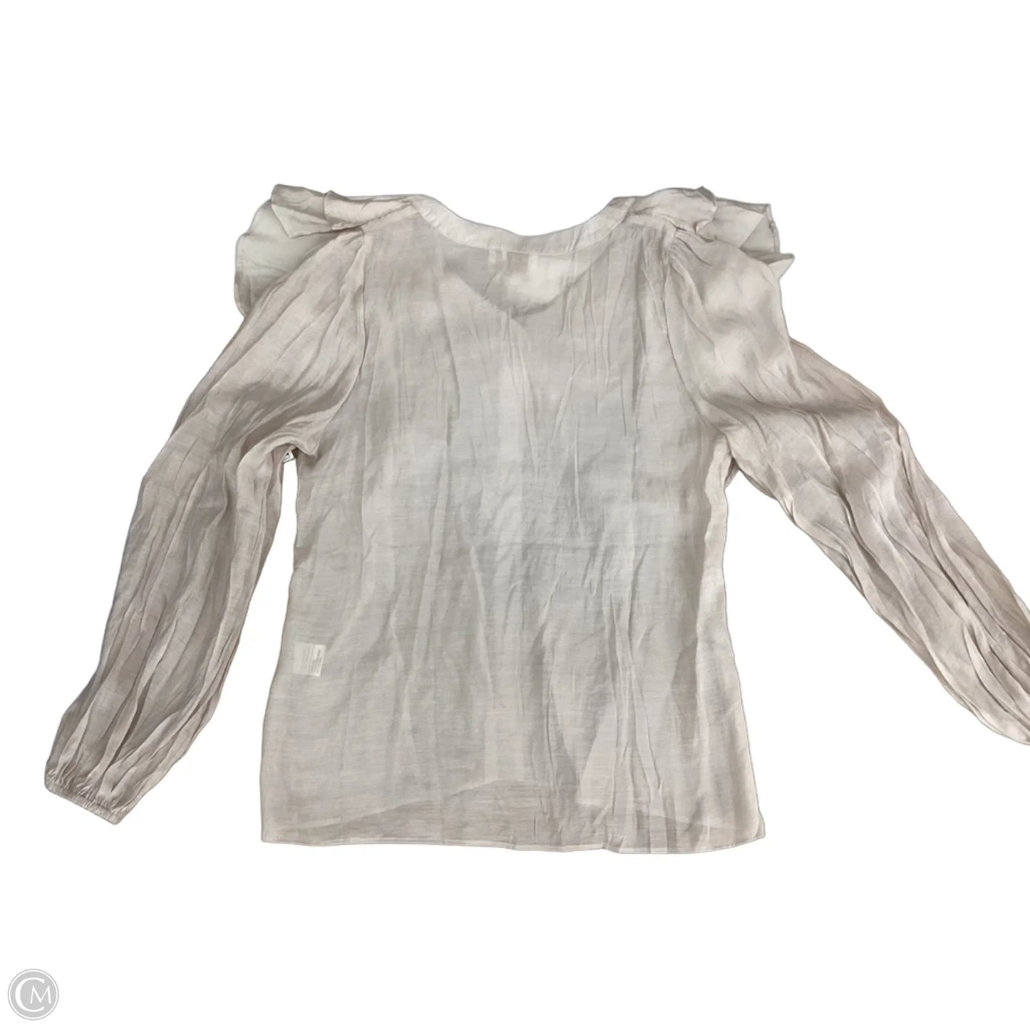Blouse Long Sleeve By Clothes Mentor In Cream, Size: M