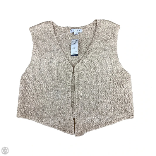 Vest Sweater By Clothes Mentor In Cream, Size: L