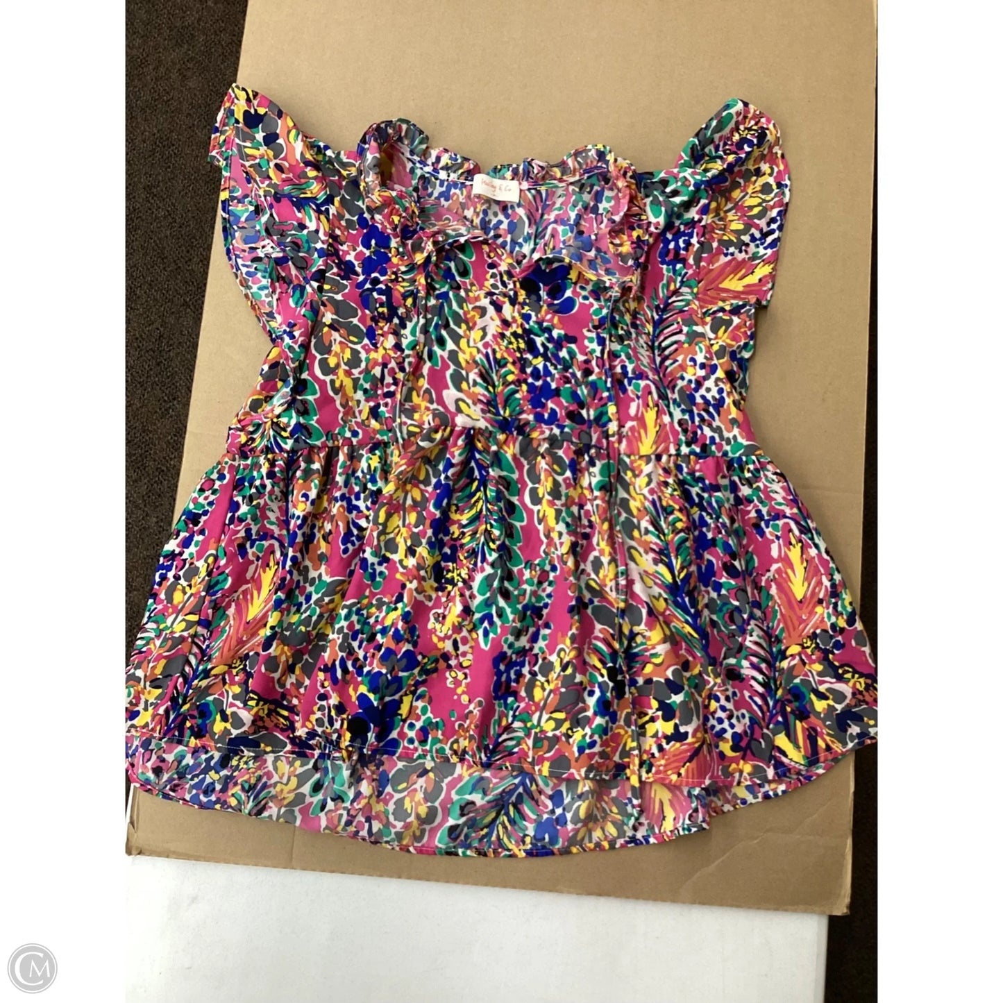 Blouse Short Sleeve By Hailey & Co In Floral Print, Size: M