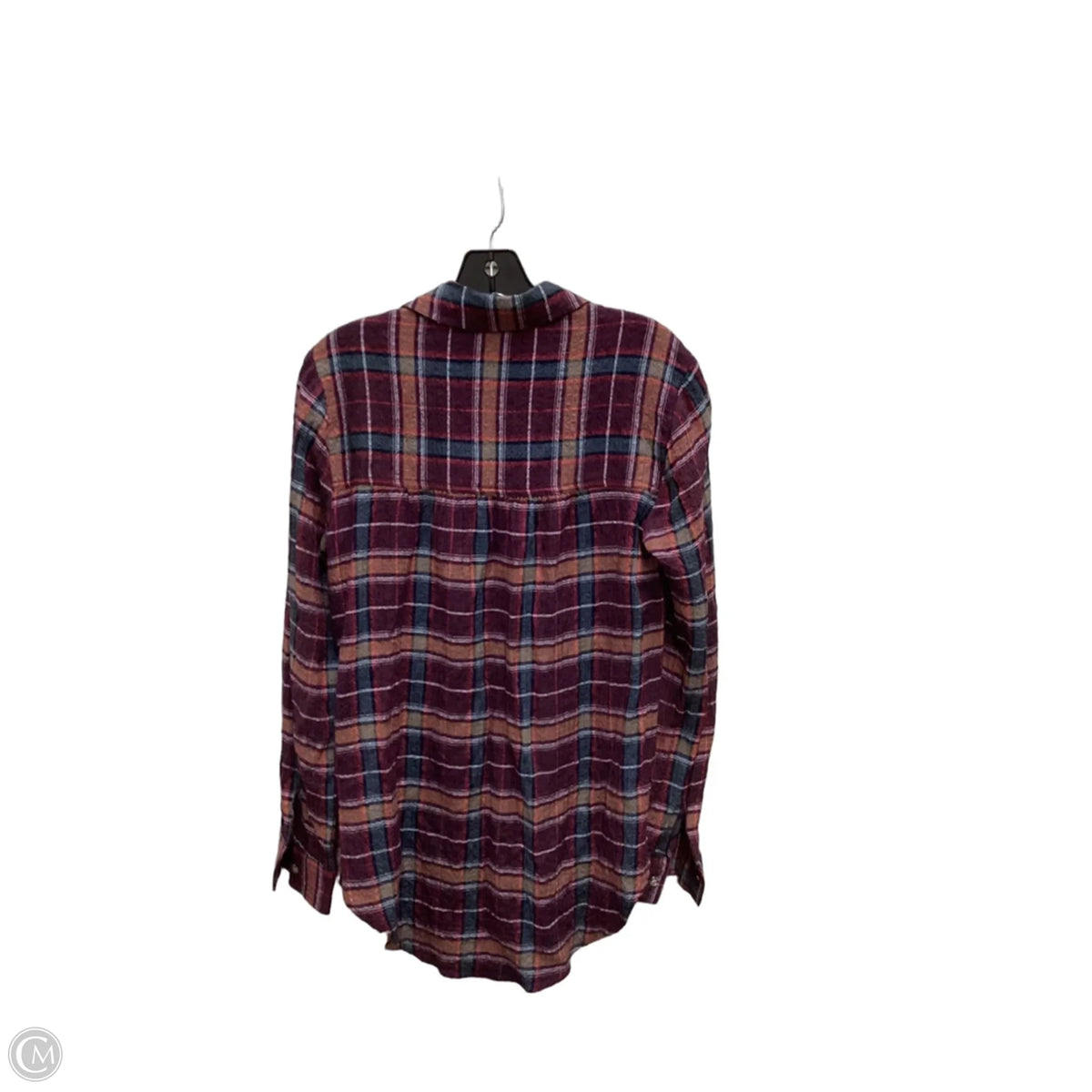 Blouse Long Sleeve By Beachlunchlounge In Plaid Pattern, Size: S