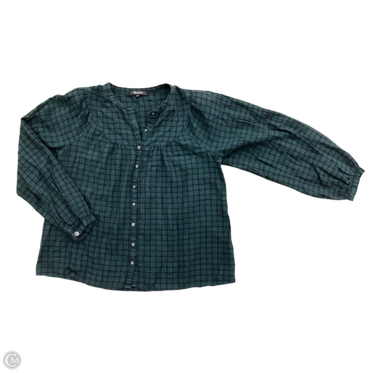 Blouse Long Sleeve By Madewell In Green, Size: Xs