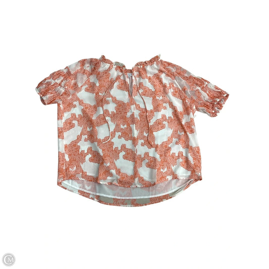 Blouse Short Sleeve By Current Air In Orange, Size: L